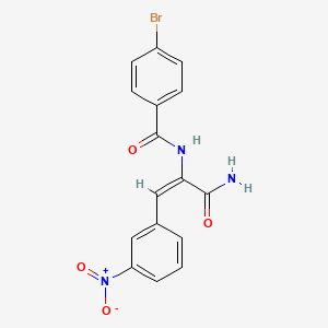 molecular formula C16H12BrN3O4 B3645279 N-[1-(aminocarbonyl)-2-(3-nitrophenyl)vinyl]-4-bromobenzamide 