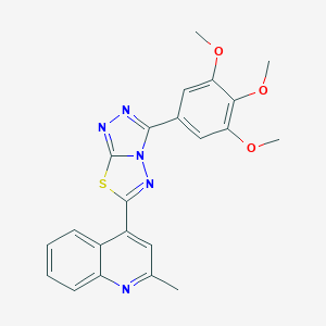 molecular formula C22H19N5O3S B364530 2-Methyl-4-[3-(3,4,5-trimethoxyphenyl)[1,2,4]triazolo[3,4-b][1,3,4]thiadiazol-6-yl]quinoline CAS No. 954756-50-4