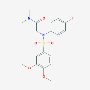 molecular formula C18H21FN2O5S B3645322 N~2~-[(3,4-dimethoxyphenyl)sulfonyl]-N~2~-(4-fluorophenyl)-N,N-dimethylglycinamide 