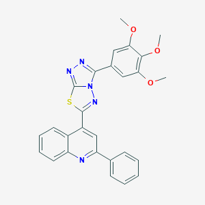 molecular formula C27H21N5O3S B364533 2-Phenyl-4-[3-(3,4,5-trimethoxyphenyl)[1,2,4]triazolo[3,4-b][1,3,4]thiadiazol-6-yl]quinoline CAS No. 954837-85-5
