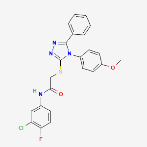 N-(3-chloro-4-fluorophenyl)-2-{[4-(4-methoxyphenyl)-5-phenyl-4H-1,2,4-triazol-3-yl]thio}acetamide