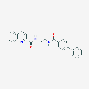 molecular formula C25H21N3O2 B364535 N-{2-[(biphenyl-4-ylcarbonyl)amino]ethyl}quinoline-2-carboxamide CAS No. 929858-64-0