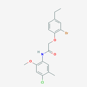 molecular formula C18H19BrClNO3 B3645357 2-(2-bromo-4-ethylphenoxy)-N-(4-chloro-2-methoxy-5-methylphenyl)acetamide 