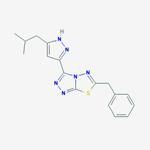 molecular formula C17H18N6S B364536 6-benzyl-3-(3-isobutyl-1H-pyrazol-5-yl)[1,2,4]triazolo[3,4-b][1,3,4]thiadiazole CAS No. 1050290-39-5