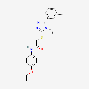 molecular formula C21H24N4O2S B3645371 N-(4-ethoxyphenyl)-2-{[4-ethyl-5-(3-methylphenyl)-4H-1,2,4-triazol-3-yl]sulfanyl}acetamide 