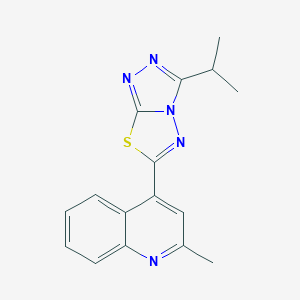 molecular formula C16H15N5S B364538 2-Methyl-4-[3-(propan-2-yl)[1,2,4]triazolo[3,4-b][1,3,4]thiadiazol-6-yl]quinoline CAS No. 954783-01-8