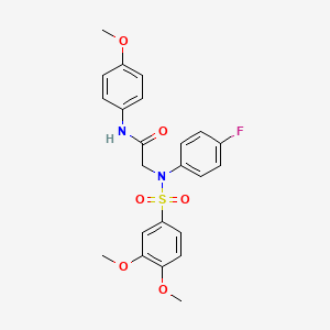 molecular formula C23H23FN2O6S B3645381 N~2~-[(3,4-dimethoxyphenyl)sulfonyl]-N~2~-(4-fluorophenyl)-N~1~-(4-methoxyphenyl)glycinamide 