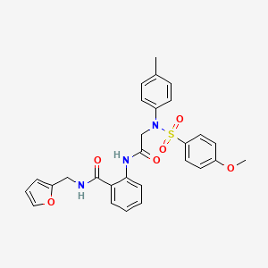 molecular formula C28H27N3O6S B3645390 N-(2-furylmethyl)-2-{[N-[(4-methoxyphenyl)sulfonyl]-N-(4-methylphenyl)glycyl]amino}benzamide 