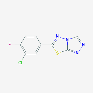 molecular formula C9H4ClFN4S B364540 6-(3-Chloro-4-fluorophenyl)[1,2,4]triazolo[3,4-b][1,3,4]thiadiazole CAS No. 929868-87-1