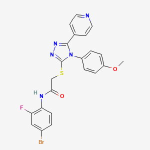 N-(4-bromo-2-fluorophenyl)-2-{[4-(4-methoxyphenyl)-5-(4-pyridinyl)-4H-1,2,4-triazol-3-yl]thio}acetamide