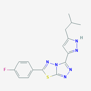 6-(4-fluorophenyl)-3-(3-isobutyl-1H-pyrazol-5-yl)[1,2,4]triazolo[3,4-b][1,3,4]thiadiazole