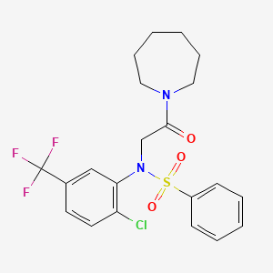 N-[2-(1-azepanyl)-2-oxoethyl]-N-[2-chloro-5-(trifluoromethyl)phenyl]benzenesulfonamide