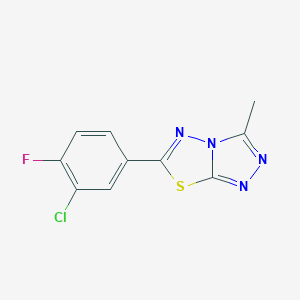 B364546 6-(3-Chloro-4-fluorophenyl)-3-methyl[1,2,4]triazolo[3,4-b][1,3,4]thiadiazole CAS No. 929858-38-8