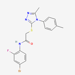 molecular formula C18H16BrFN4OS B3645462 N-(4-bromo-2-fluorophenyl)-2-{[5-methyl-4-(4-methylphenyl)-4H-1,2,4-triazol-3-yl]thio}acetamide 