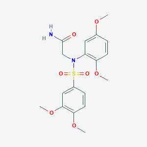 molecular formula C18H22N2O7S B3645472 N~2~-(2,5-dimethoxyphenyl)-N~2~-[(3,4-dimethoxyphenyl)sulfonyl]glycinamide 