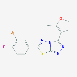 6-(3-Bromo-4-fluorophenyl)-3-(2-methyl-3-furyl)[1,2,4]triazolo[3,4-b][1,3,4]thiadiazole