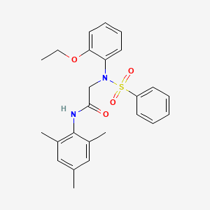 molecular formula C25H28N2O4S B3645488 N~2~-(2-ethoxyphenyl)-N~1~-mesityl-N~2~-(phenylsulfonyl)glycinamide 