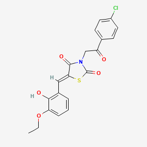 3-[2-(4-chlorophenyl)-2-oxoethyl]-5-(3-ethoxy-2-hydroxybenzylidene)-1,3-thiazolidine-2,4-dione