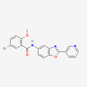 molecular formula C20H14BrN3O3 B3645509 5-bromo-2-methoxy-N-[2-(3-pyridinyl)-1,3-benzoxazol-5-yl]benzamide 