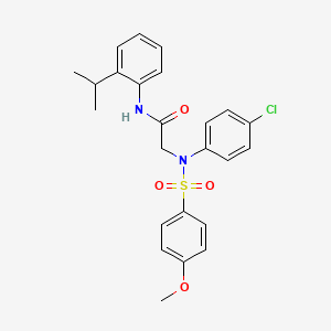 molecular formula C24H25ClN2O4S B3645511 N~2~-(4-chlorophenyl)-N~2~-[(4-methoxyphenyl)sulfonyl]-N-[2-(propan-2-yl)phenyl]glycinamide 