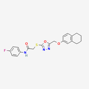 N-(4-fluorophenyl)-2-({5-[(5,6,7,8-tetrahydro-2-naphthalenyloxy)methyl]-1,3,4-oxadiazol-2-yl}thio)acetamide