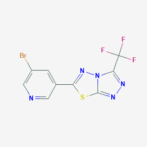 molecular formula C9H3BrF3N5S B364552 6-(5-Bromo-3-pyridinyl)-3-(trifluoromethyl)[1,2,4]triazolo[3,4-b][1,3,4]thiadiazole CAS No. 929865-11-2