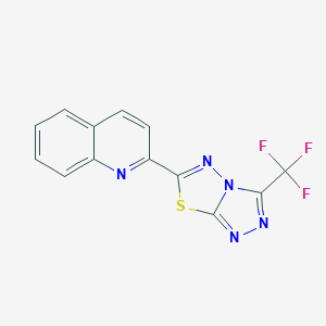 molecular formula C13H6F3N5S B364553 2-[3-(Trifluoromethyl)[1,2,4]triazolo[3,4-b][1,3,4]thiadiazol-6-yl]quinoline CAS No. 929828-07-9