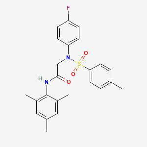 molecular formula C24H25FN2O3S B3645550 N~2~-(4-fluorophenyl)-N~1~-mesityl-N~2~-[(4-methylphenyl)sulfonyl]glycinamide 