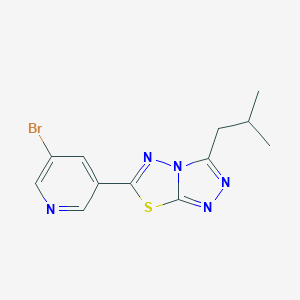 molecular formula C12H12BrN5S B364556 6-(5-Bromo-3-pyridinyl)-3-isobutyl[1,2,4]triazolo[3,4-b][1,3,4]thiadiazole CAS No. 951973-94-7