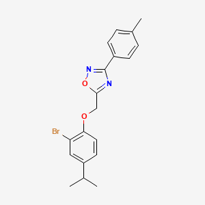 5-{[2-Bromo-4-(propan-2-yl)phenoxy]methyl}-3-(4-methylphenyl)-1,2,4-oxadiazole