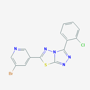 molecular formula C14H7BrClN5S B364558 6-(5-Bromo-3-pyridinyl)-3-(2-chlorophenyl)[1,2,4]triazolo[3,4-b][1,3,4]thiadiazole CAS No. 929819-66-9