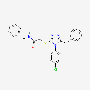 N-benzyl-2-{[5-benzyl-4-(4-chlorophenyl)-4H-1,2,4-triazol-3-yl]thio}acetamide