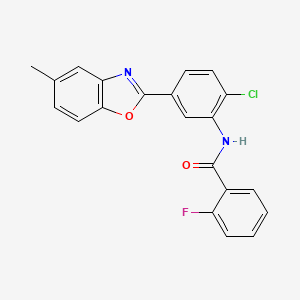 N-[2-chloro-5-(5-methyl-1,3-benzoxazol-2-yl)phenyl]-2-fluorobenzamide