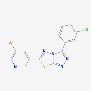 molecular formula C14H7BrClN5S B364560 6-(5-Bromo-3-pyridinyl)-3-(3-chlorophenyl)[1,2,4]triazolo[3,4-b][1,3,4]thiadiazole CAS No. 929830-88-6