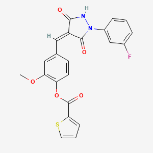 [4-[(Z)-[1-(3-fluorophenyl)-3,5-dioxopyrazolidin-4-ylidene]methyl]-2-methoxyphenyl] thiophene-2-carboxylate