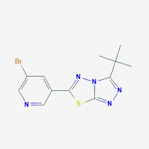 molecular formula C12H12BrN5S B364564 6-(5-Bromo-3-pyridinyl)-3-tert-butyl[1,2,4]triazolo[3,4-b][1,3,4]thiadiazole CAS No. 929968-84-3