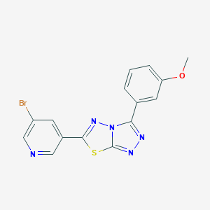 molecular formula C15H10BrN5OS B364565 6-(5-Bromo-3-pyridinyl)-3-(3-methoxyphenyl)[1,2,4]triazolo[3,4-b][1,3,4]thiadiazole CAS No. 929843-03-8