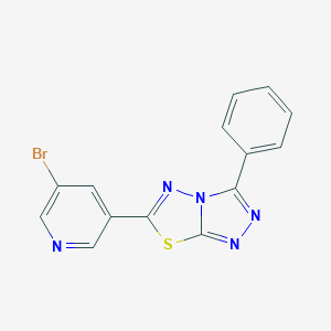 molecular formula C14H8BrN5S B364566 6-(5-Bromo-3-pyridinyl)-3-phenyl[1,2,4]triazolo[3,4-b][1,3,4]thiadiazole CAS No. 929848-53-3