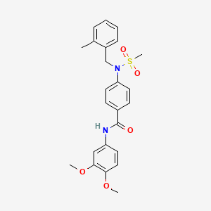 molecular formula C24H26N2O5S B3645661 N-(3,4-dimethoxyphenyl)-4-[(2-methylbenzyl)(methylsulfonyl)amino]benzamide 