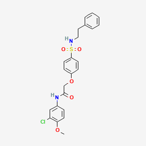 N-(3-chloro-4-methoxyphenyl)-2-[4-(2-phenylethylsulfamoyl)phenoxy]acetamide