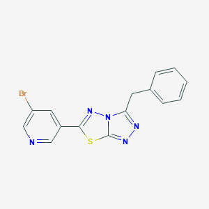 molecular formula C15H10BrN5S B364568 3-Benzyl-6-(5-bromo-3-pyridinyl)[1,2,4]triazolo[3,4-b][1,3,4]thiadiazole CAS No. 929864-08-4