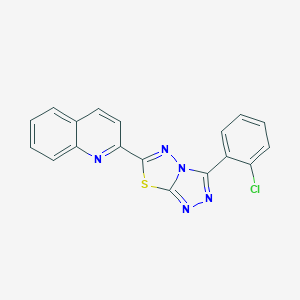 molecular formula C18H10ClN5S B364569 2-[3-(2-Chlorophenyl)[1,2,4]triazolo[3,4-b][1,3,4]thiadiazol-6-yl]quinoline CAS No. 929864-02-8