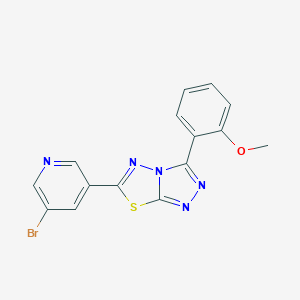 molecular formula C15H10BrN5OS B364570 6-(5-Bromo-3-pyridinyl)-3-(2-methoxyphenyl)[1,2,4]triazolo[3,4-b][1,3,4]thiadiazole CAS No. 929837-25-2