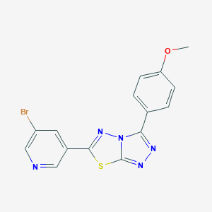 molecular formula C15H10BrN5OS B364571 6-(5-Bromo-3-pyridinyl)-3-(4-methoxyphenyl)[1,2,4]triazolo[3,4-b][1,3,4]thiadiazole CAS No. 929971-09-5