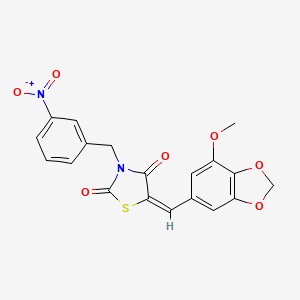 (5E)-5-[(7-methoxy-1,3-benzodioxol-5-yl)methylidene]-3-(3-nitrobenzyl)-1,3-thiazolidine-2,4-dione