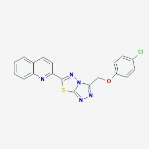 molecular formula C19H12ClN5OS B364572 2-{3-[(4-Chlorophenoxy)methyl][1,2,4]triazolo[3,4-b][1,3,4]thiadiazol-6-yl}quinoline CAS No. 929836-26-0
