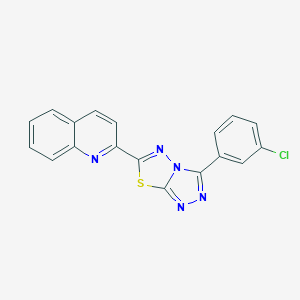 molecular formula C18H10ClN5S B364573 2-[3-(3-Chlorophenyl)[1,2,4]triazolo[3,4-b][1,3,4]thiadiazol-6-yl]quinoline CAS No. 929846-87-7