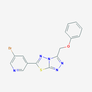 molecular formula C15H10BrN5OS B364574 6-(5-Bromopyridin-3-yl)-3-(phenoxymethyl)[1,2,4]triazolo[3,4-b][1,3,4]thiadiazole CAS No. 929828-85-3