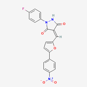 (4Z)-1-(4-fluorophenyl)-4-{[5-(4-nitrophenyl)furan-2-yl]methylidene}pyrazolidine-3,5-dione