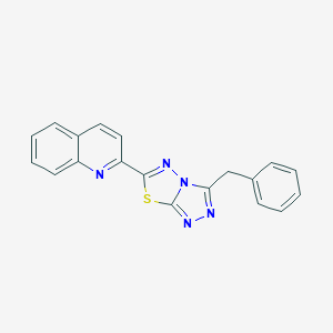 molecular formula C19H13N5S B364575 2-(3-Benzyl[1,2,4]triazolo[3,4-b][1,3,4]thiadiazol-6-yl)quinoline CAS No. 929837-74-1